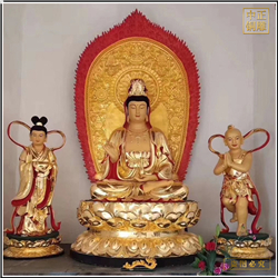 貼金送子觀(guān)音銅像?