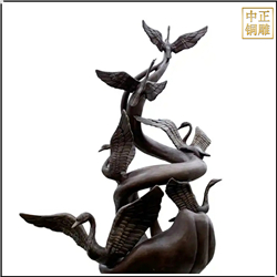 大型室外景觀(guān)銅天鵝雕塑